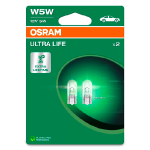 OSRAM Gabaritu halogēnās spuldzes (2x) W5W, 5W, 12V, ULTRA LIFE sērija, 4062172394734 / 21-3081 :: OSRAM halogēna W3W / W5W